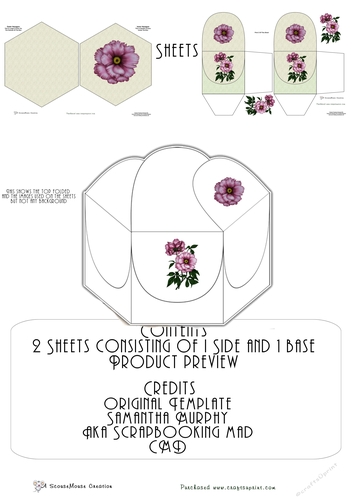 Hexagon Box Peonies No Sentiment mini kit