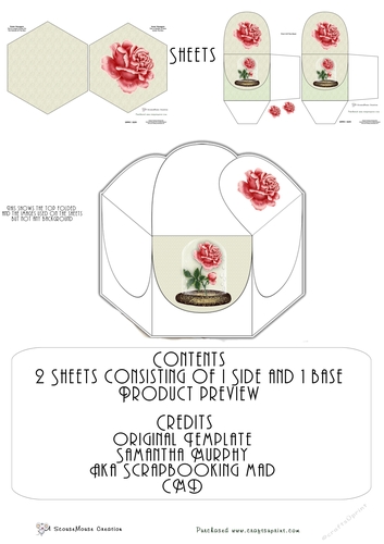 Hexagon Box Magical Rose No Sentiment  mini kit