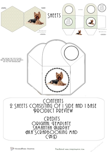 Hexagon Box Yorkie No Sentiment mini kit