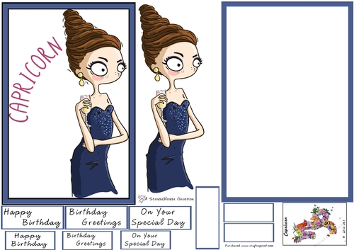 Zodiac Girl Capricorn Quick Card