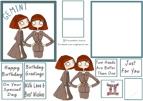 Zodiac Girl Gemini Quick Card