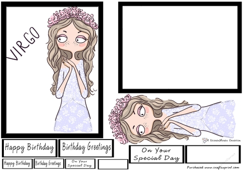 Zodiac Girl Virgo Quick Card