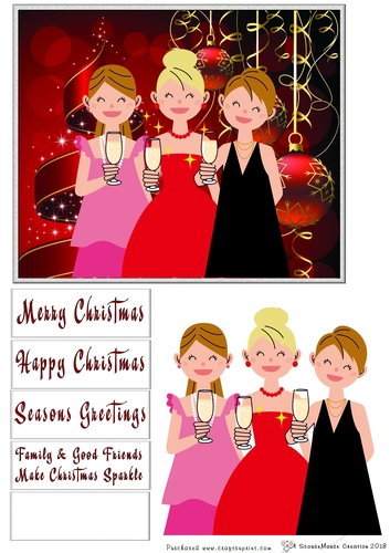 Classy Ladies Who Christmas Lunch Quick Card