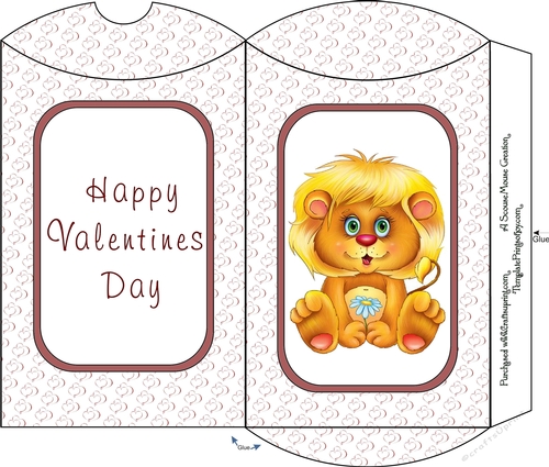 Lion with Daisy Pillow Box Valentine