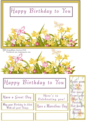 Birthday Daffs and Butterflies Quick Card