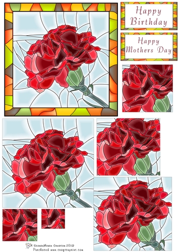 Carnation Stained Glass Pyramid