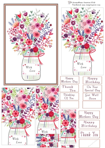 Jar of flowers Pyramid Card