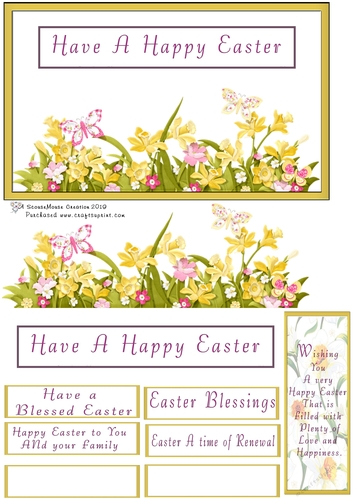 Easter Daffs and Butterflies Quick Card