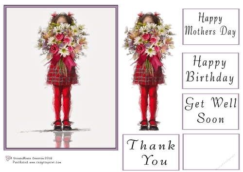 Girl with Flowers Quick Card