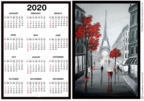 2020  Calendar Parisien Walk