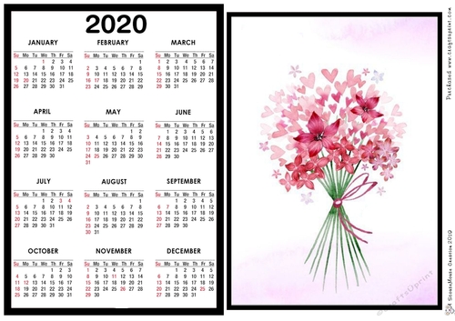 2020 calendar Bunch of flowers