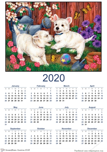 2020  calendar portrait Puppies at Play