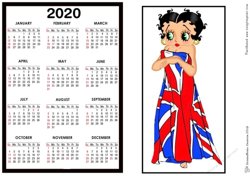 2020 Calendar -  Landscape Betty flies the flag
