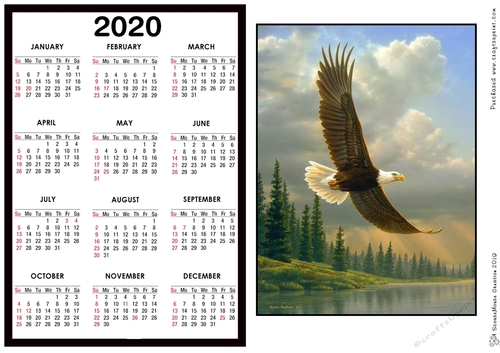 2020 Calendar -  Landscape The Regal Eagle