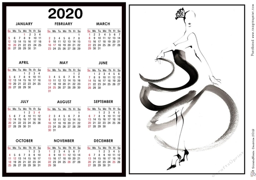 2020 Calendar -  Landscape Flamenco