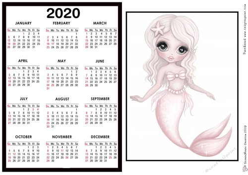2020 Calendar -  Landscape Mermadia