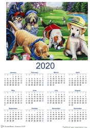 2020 calendar portrait FORE! Pups