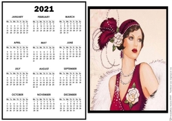 2021 Calendar White Rose Diva
