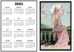 2021 Calendar Pink Parasol