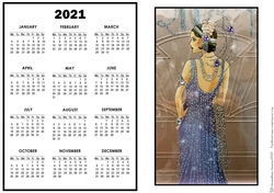 2021 Calendar Purple Cascade
