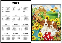 2021 Calendar Sunflower Pups