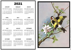 2021 Calendar Goldfinch on Branch