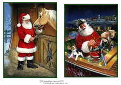 Santa With Horse and Puppy at Sea Toppers