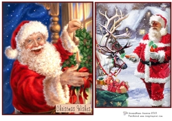 Santa with Reinder and Wreath Toppers