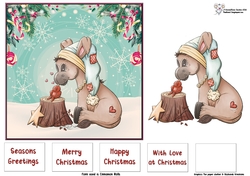 Christmas Donkey and Bird Kisses