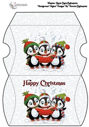 Pillow Box Singing Penguins Happy Christmas