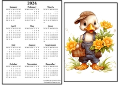 2024 calendar Ducky Daffs
