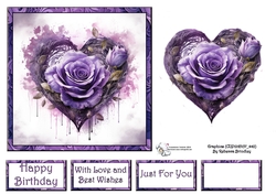 Rosey Heart in Purple (Mix 2) 2