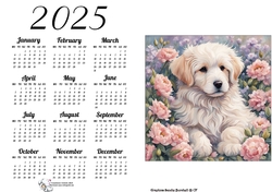 2025 CALENDAR STYLE 2  WATERCOLOUR PUPS 6