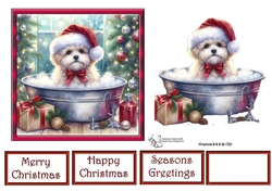 Christmas Bath Dog 1