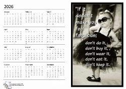 2026 calendar Sassy Little Lassie