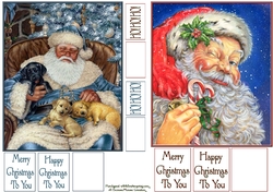 Blue Santa with Puppies and Candycane Santa Toppers