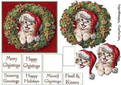 Roar kitty in Wreath Decoupage