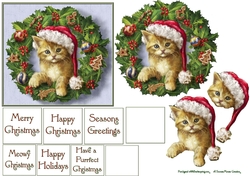 Cute Kitty in Wreath Decoupage