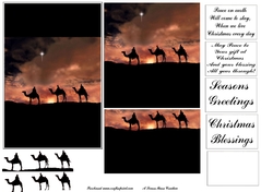 3 Wise Men in Silhouette Decoupage