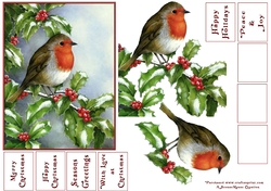 Holly Robin Decoupage