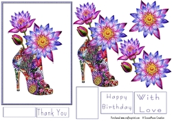 Purple Floral Shoe Decoupage