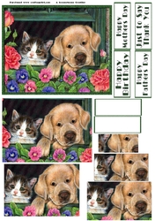 Cute Pups and Flowers Pyramid 1