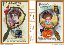 Vintage Halloween Mirror Toppers 1