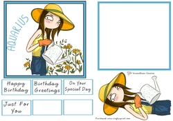 Zodiac Girl Aquarius Quick Card
