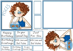 Zodiac Girl Pisces Quick Card