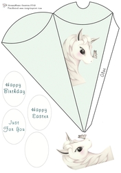 Cone Pillow Box Unicorn with Butterfly