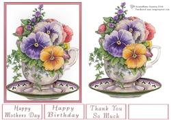 Teacup Pansies Quick Card