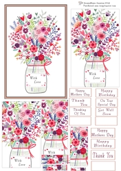 Jar of flowers Pyramid Card