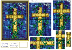 Cross and Vines Stained Glass Pyramid