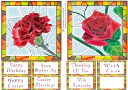 Carnation & Rose Stained Glass Toppers